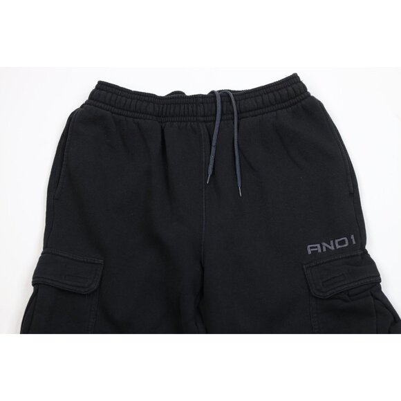 Vintage Y2K AND1 And One Basketball Mens Medium Faded Wide Leg Cargo Sweatpants - Picture 2 of 14